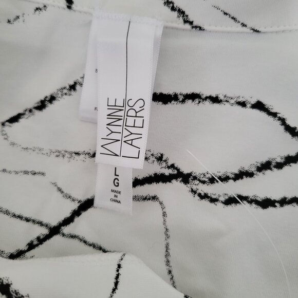 Wynne Layers Button-up White and Black Blouse Size US L - Picture 5 of 7